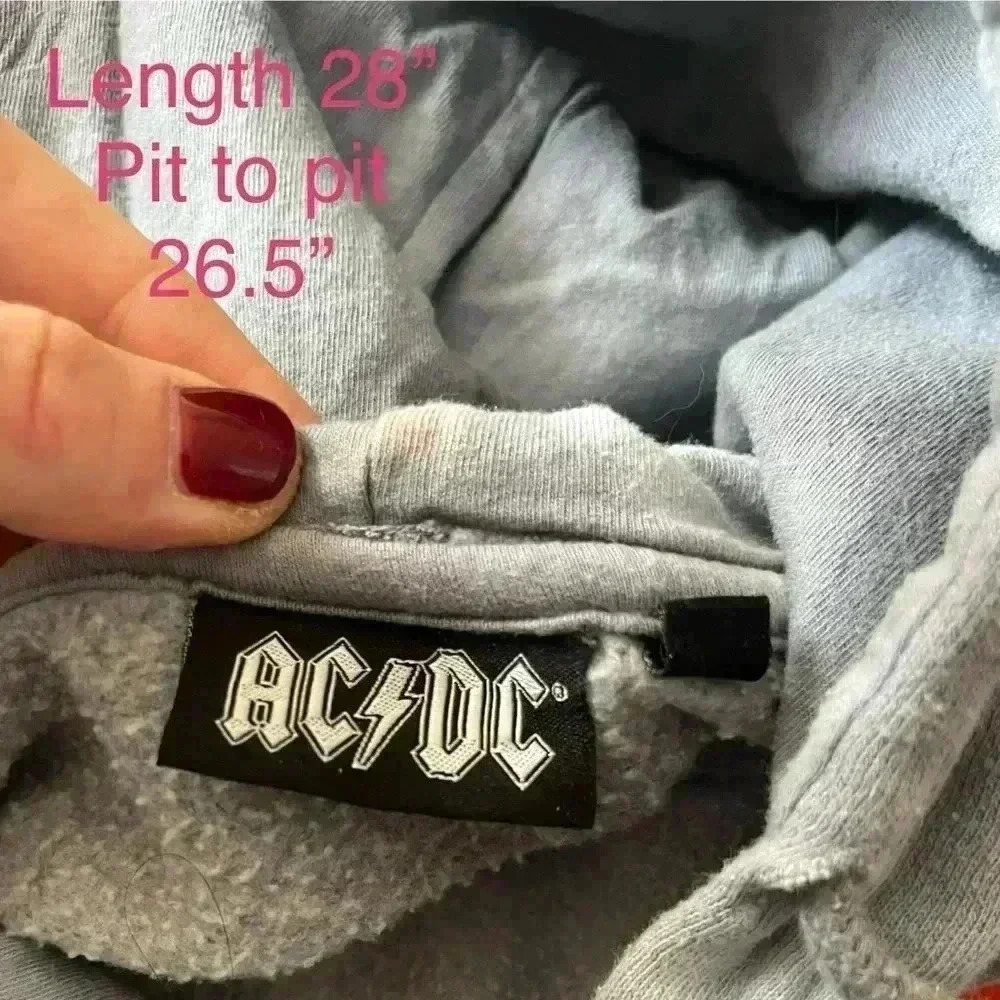 Oversized graphic AC/DC 1982 We Salute You European concert tour tydye hoodie XL - Picture 7 of 7